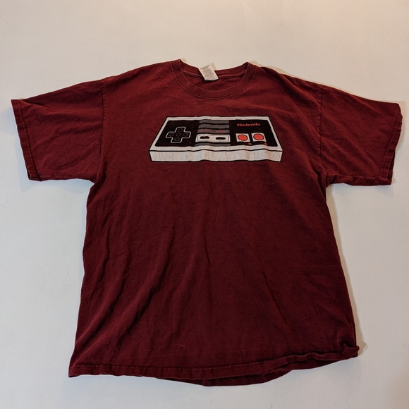 Jerzees Nintendo NES Controller T Shirt Maroon Men's Size XL - Picture 1 of 5
